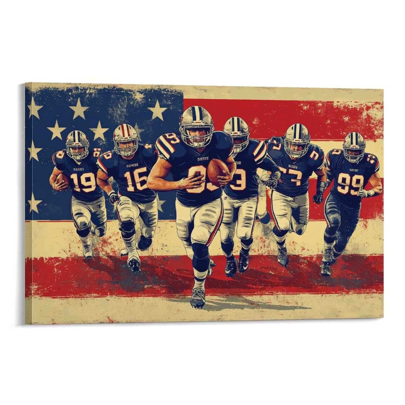 ZHUICHENG Squadra di calcio Quadro Su Tela/Rivestimento Rugby Murale–Poster Artistico 3D Per Cucina&Ufficio. Dipinto Su Tela Anti-Macchia&Facile Manutenzione,Design Funzionale 20x30inch(50x75cm)