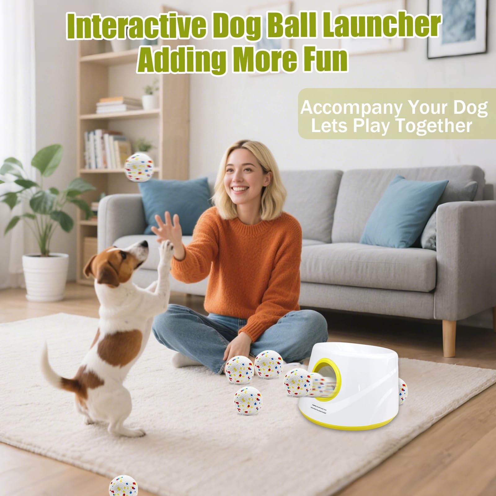 Magicorange Automatic Dog Ball Launcher, Interactive Dogs Balls Thrower for Small and Medium Dogs,Dog Fetch Machine (Lime Green) - image 7