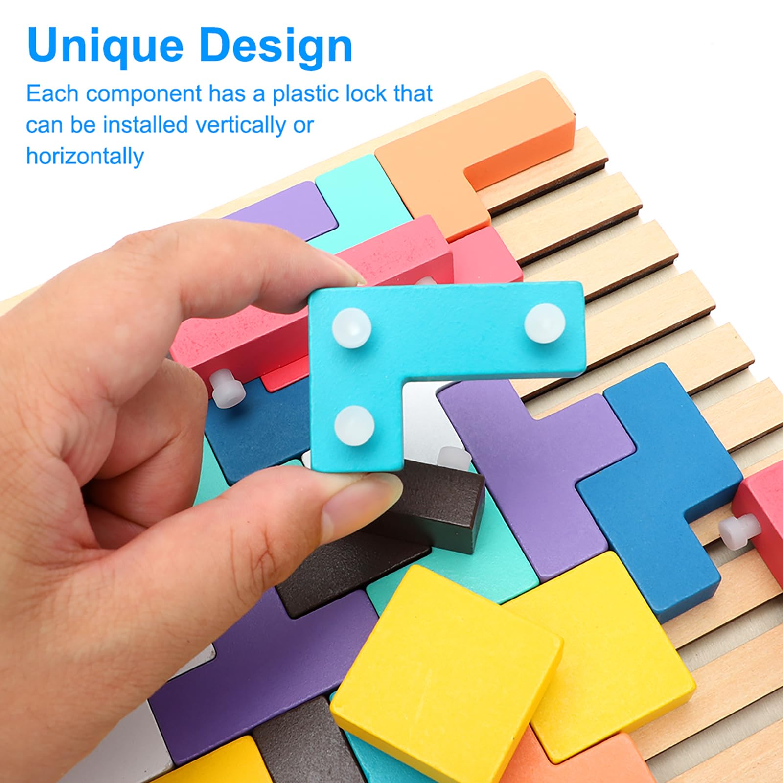 Generic Puzzle éducatif pour enfants en bois Tetris, jeu de Generic Puzzle éducatif pour enfants en bois Tetris, jeu de