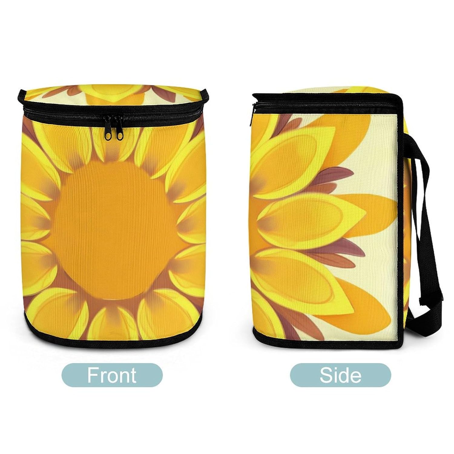 Hanging Car Trash Bag Protable Trash Can Sunflower Beauty Waterproof Garbage Bin for Car