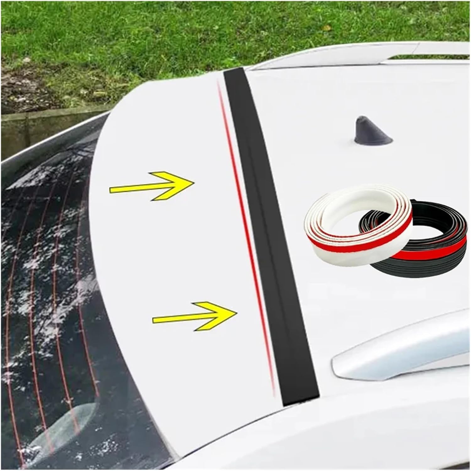 Car Trunk Lid Gap Filler Adhesive Strip Universal Rubber Trunk Sealants Strip Anti Dust Waterproof Accessories(1.6M White)