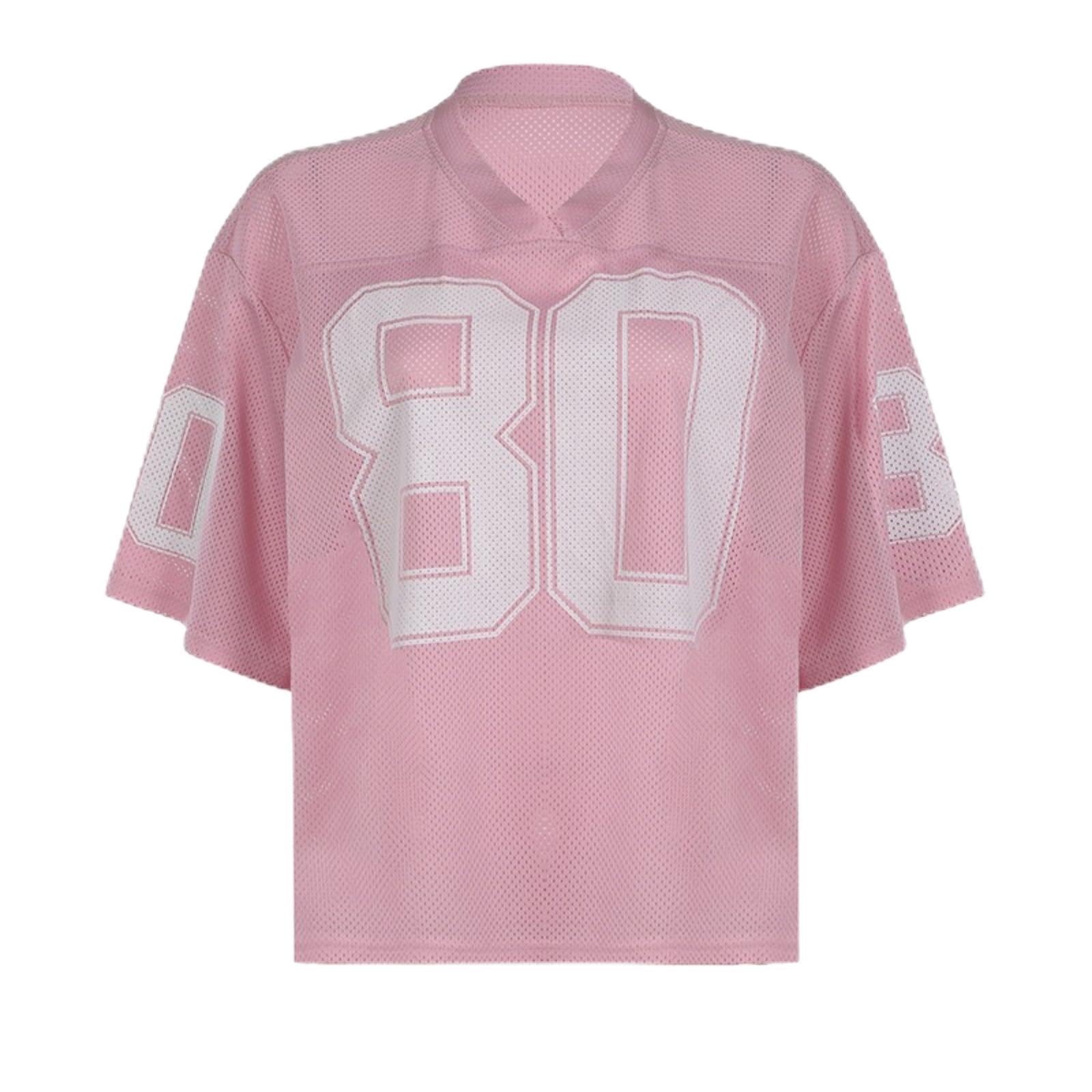 IMXPW Y2k Oversized Jersey Shirts for Women Grunge Graphic Tees Streetwear Baggy Short Sleeve Coquette Tops