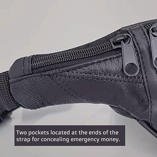 Miniatura 3 de Home-X bolsa para cintura estilo riñonera de piel auténtica de cordero