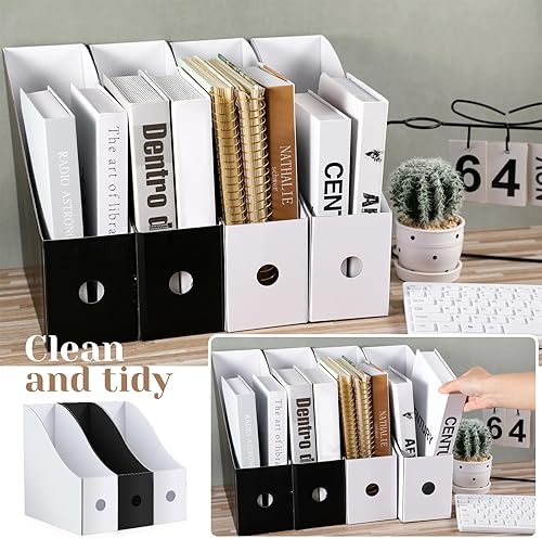 Miniatura 7 de Organizador de archivos de escritorio, 24 piezas, organizador de archivos de documentos, revistas, caja de almacenamiento de cartón para suministros