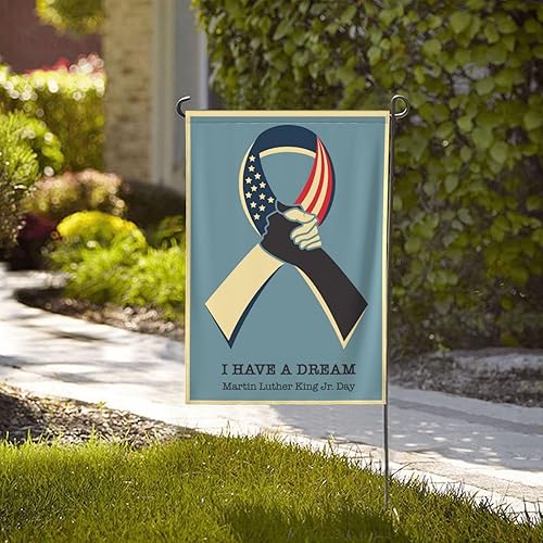 Miniatura 4 de Martin Luther King MLK - Bandera de jardín con texto en inglés "I Have A Dream", 12.5 x 18 pulgadas, banderas decorativas decorativas de doble cara
