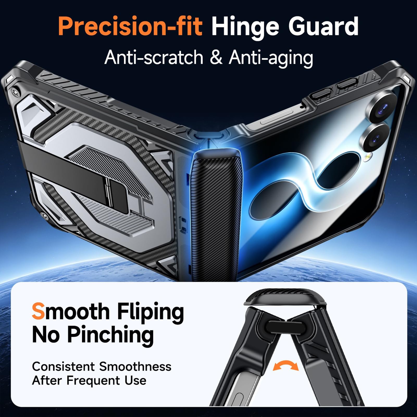 Generico Custodia Cool Per Samsung Galaxy Z Flip 8, Stand Cerniera Cover