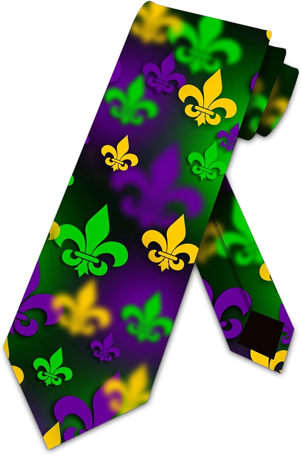 Three Rooker Mardi Gras Ties Mens Fleur De Lis Necktie Party Tie New Orleans Ties