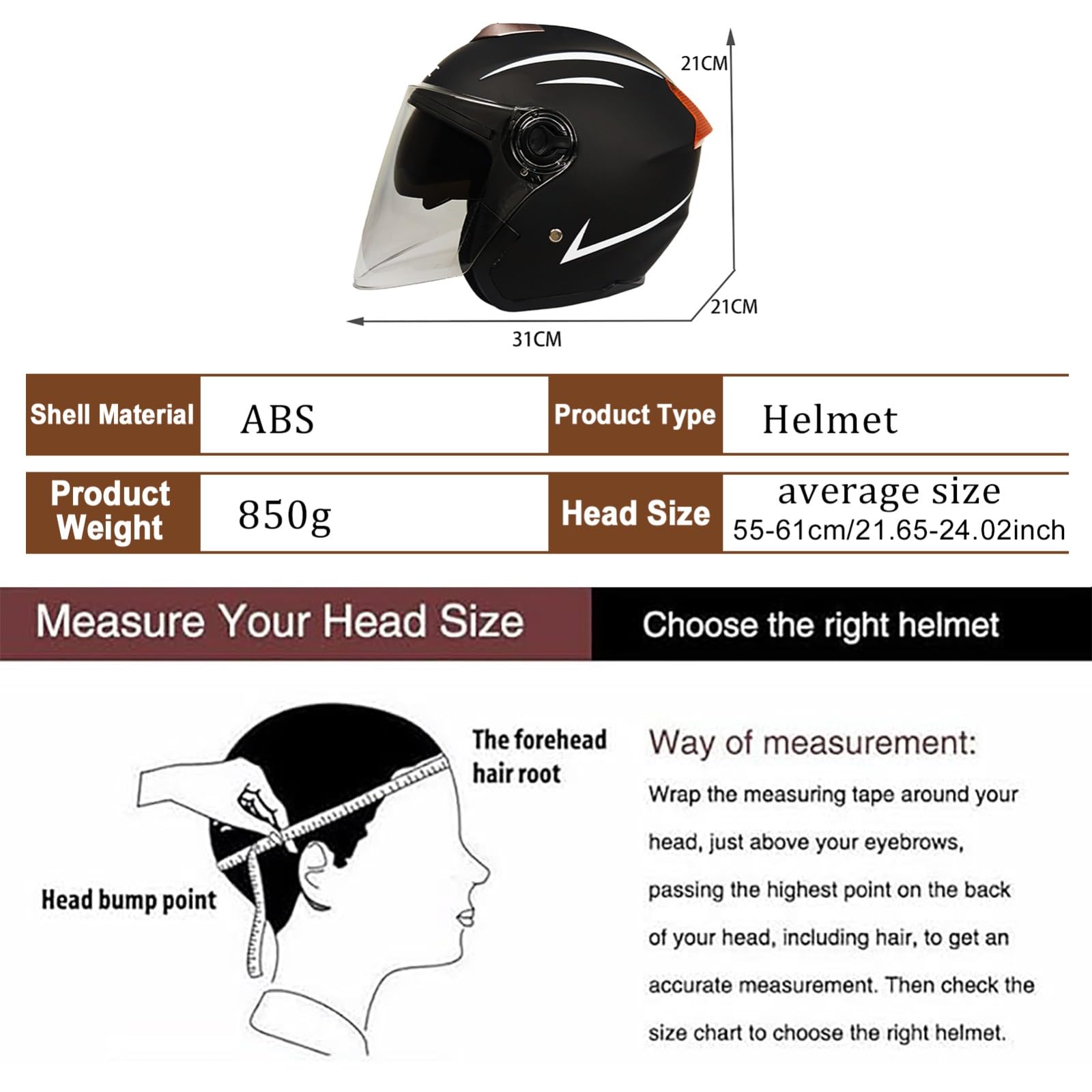 Otwarty kask motocyklowy ECE 22.06, zatwierdzony kask motocyklowy z podwójną wizjerem, unisex, do roweru szosowego, skutera, motoroweru