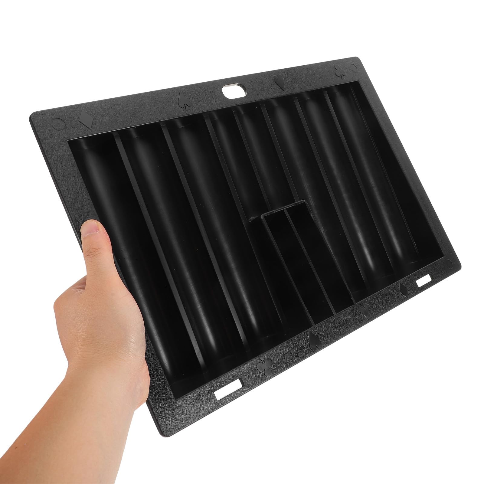 UKCOCO Multifunktionale Acryl Chipbox mit 350 Spielchips Transparenter Poker Chip Halter für Brettspiele und Poker Praktisches Design in Schwarz