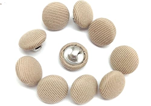 Vista 90 de PEPPERLONELY 10 piezas de tela de 0.394 in cubierta con botones redondos de vástago de metal, azul marino