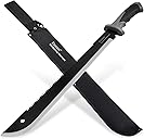 Machete for Bushcraft, 24 inch Survival Knife with Saw for Yard Work, Gardening Heavy Duty Machete with No-Slip Handle and Sheath for Hunting, Outdoor Tree Cutting Esvopa