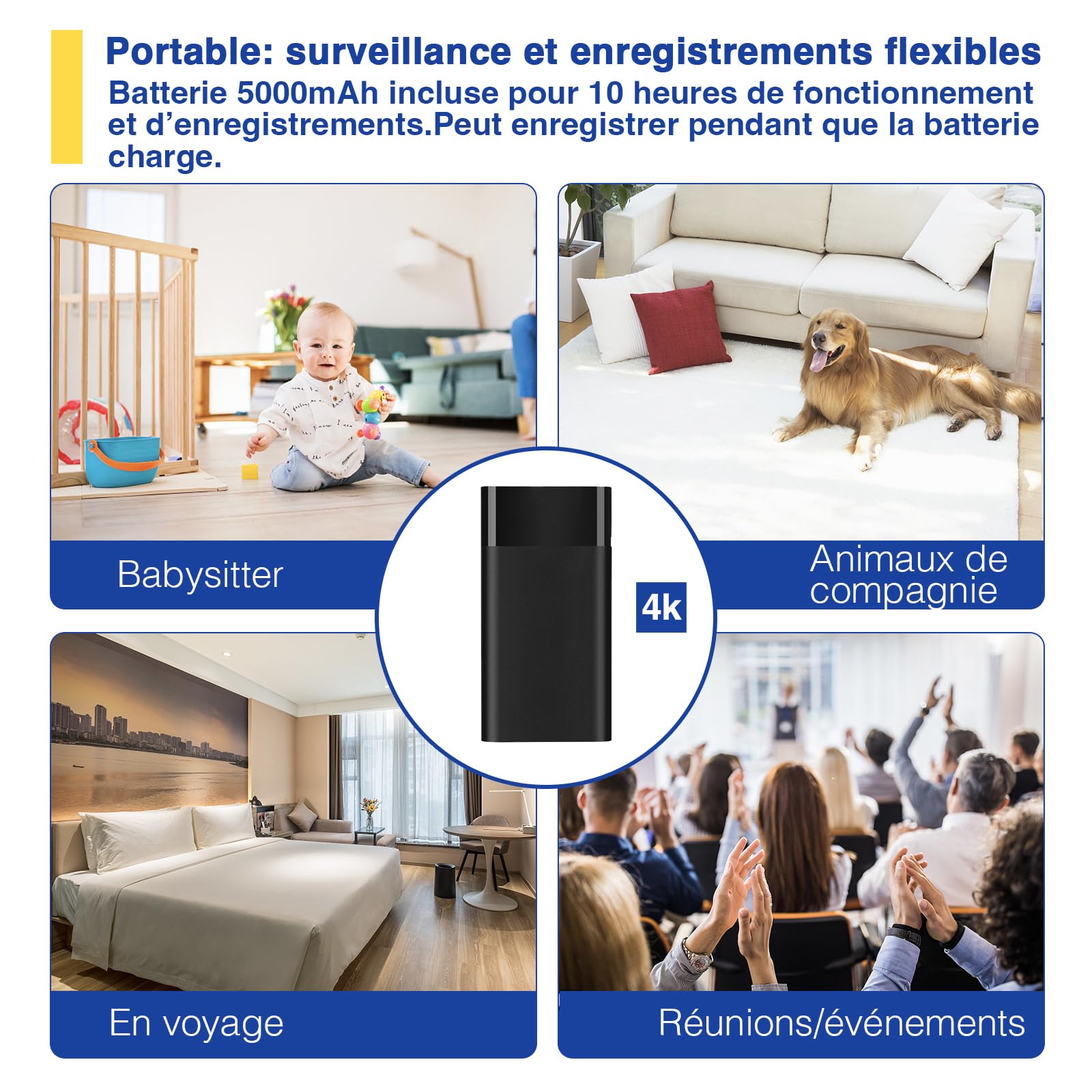 Caméra WiFi Intérieure 2K WIWACAM - Détection De Mouvement, Notifications Smartphone, Enregistrement Sur Carte SD - Alarme Par E-mail, Vision Nocturne - 7