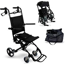 Mobiclinic Transit Wheelchair Saturno Under 10 kg Brake on Handles Folding Footrests Armrests Wheelchair Lightweight Safety Belt Aluminium