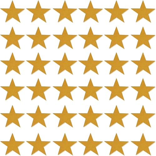 80 recortes de estrella con purpurina dorada de 6 pulgadas de diámetro grande para fiestas, hogar, aula, tablón de anuncios, decoración de premios