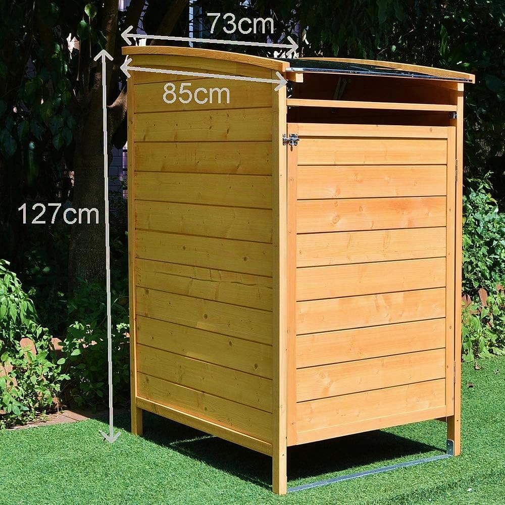 Melko Cache-poubelle simple 120 l en bois 73 x 85 x 127 cm avec paroi arrière