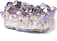 Vista 1 de JIC Gem Cúmulo de Amatista Recubierto de Titanio Large Angel Aura Geoda de Cristal Druzy Espécimen de Decoración para el Hogar 1 pieza 0.66-1.1 lb