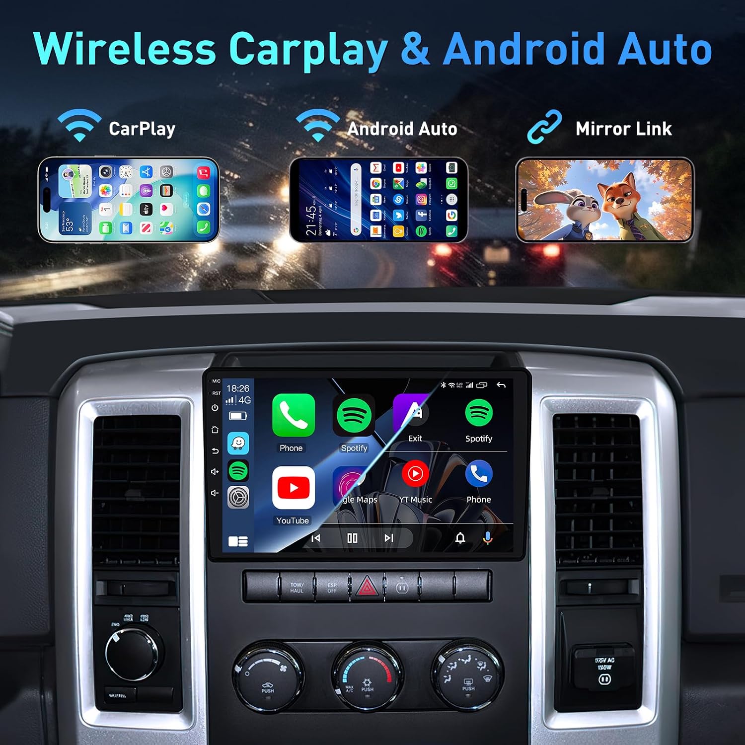 8Core+32GB ROM Car Radio Stereo for Dodge Ram 1500 2500 3500 2009-2012 image 2