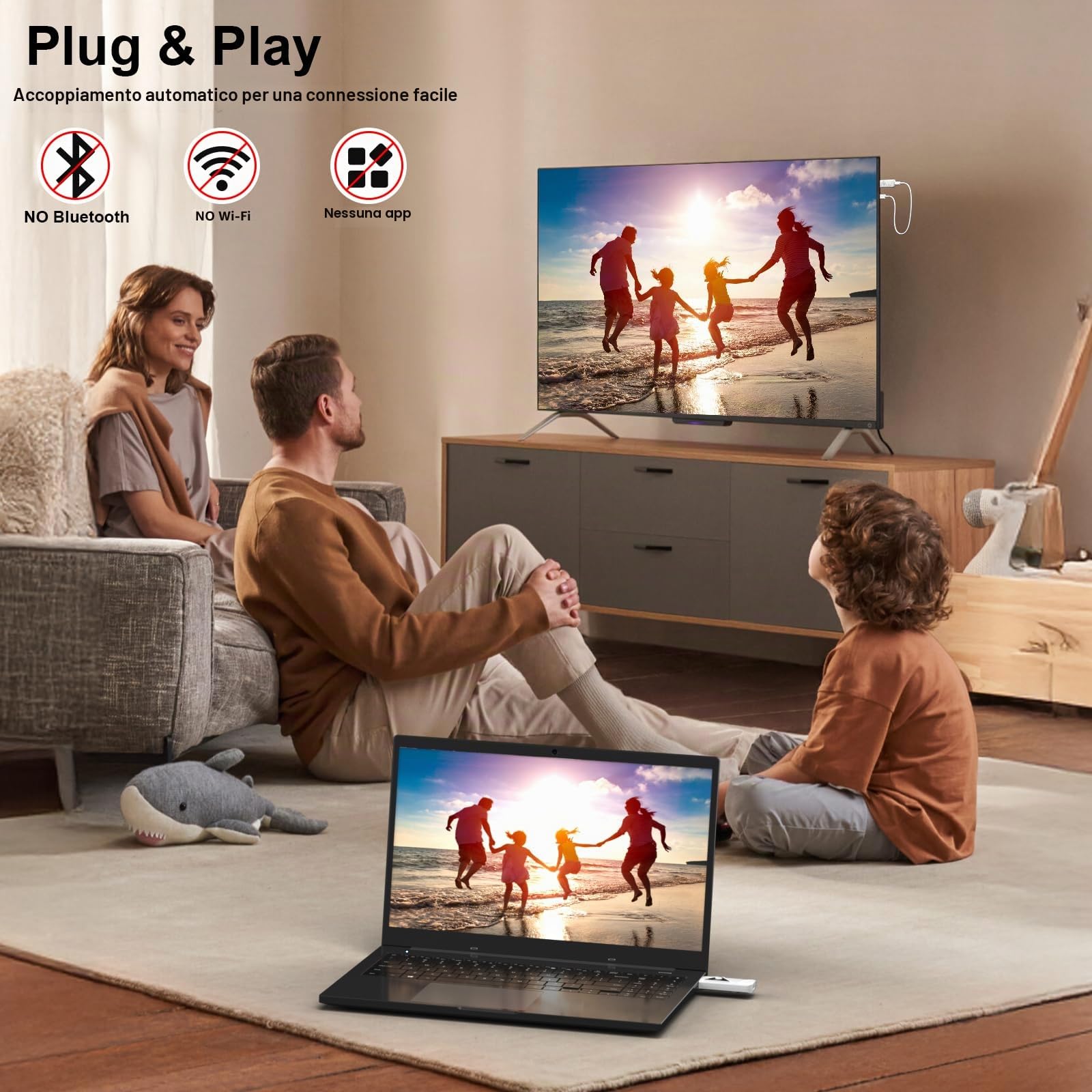 HDMI Wireless, Trasmettitore e ricevitore HDMI wireless, Full HD 1080p per lo streaming audio e video per laptop, PC su HDTV, proiettore