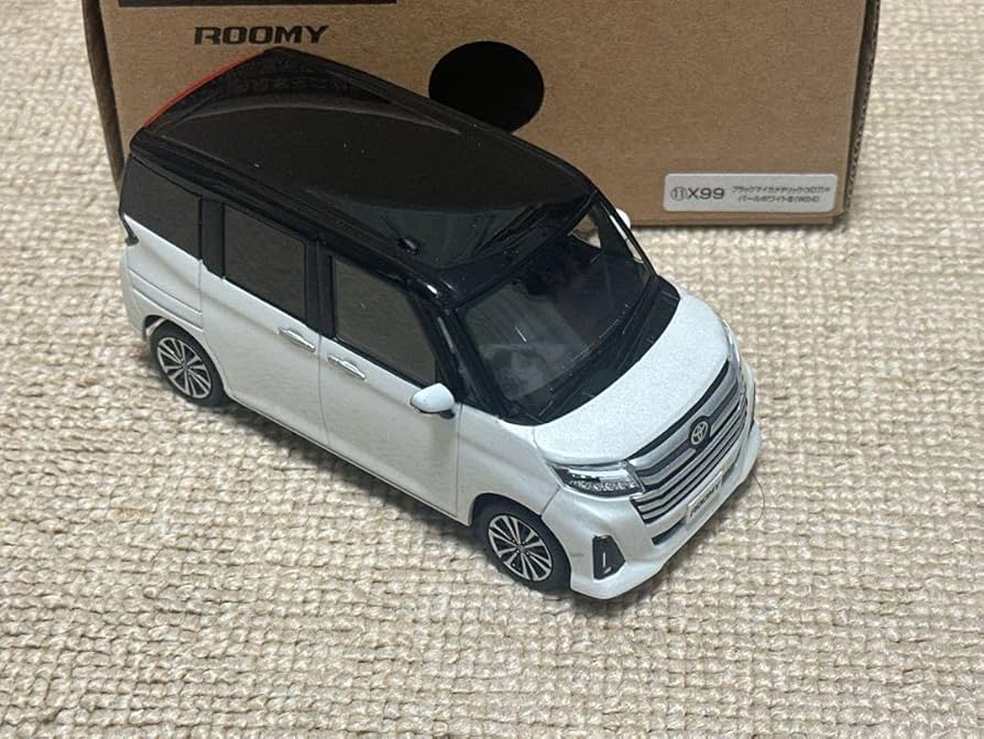 トヨタミニカー ルーミー ブラックマイカ×パールホワイト トヨタルーミーカラーサンプルミニカーパールホワイトIII