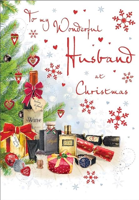 Regal Publishing C85359 Traditional Christmas Card Husband,beige|red|brown|yellow,- 9 x 6 inches