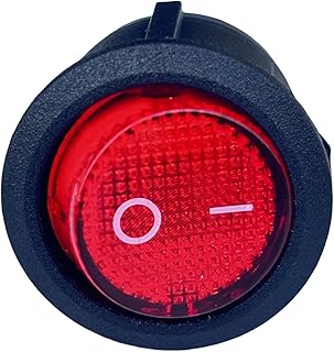 KCD1-105 20mm Diameter Round Red Rocker Switches(3pin 2position) for Treadmills,Coffee Maker,Lawn Mower,Snow Blower,Electric fireplaces,Hoover Vacuum Parts Various Electronic Equipment