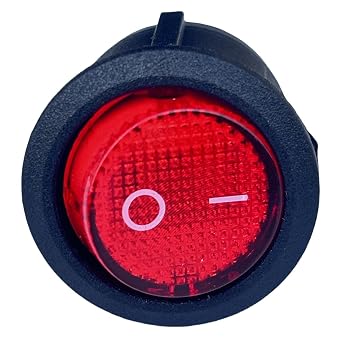 KCD1-105 20mm Diameter Round Red Rocker Switches3pin 2position for Treadmills,Coffee Maker,Lawn Mower,Snow Blower,Electric fireplaces,Hoover Vacuum Parts Various Electronic Equipment