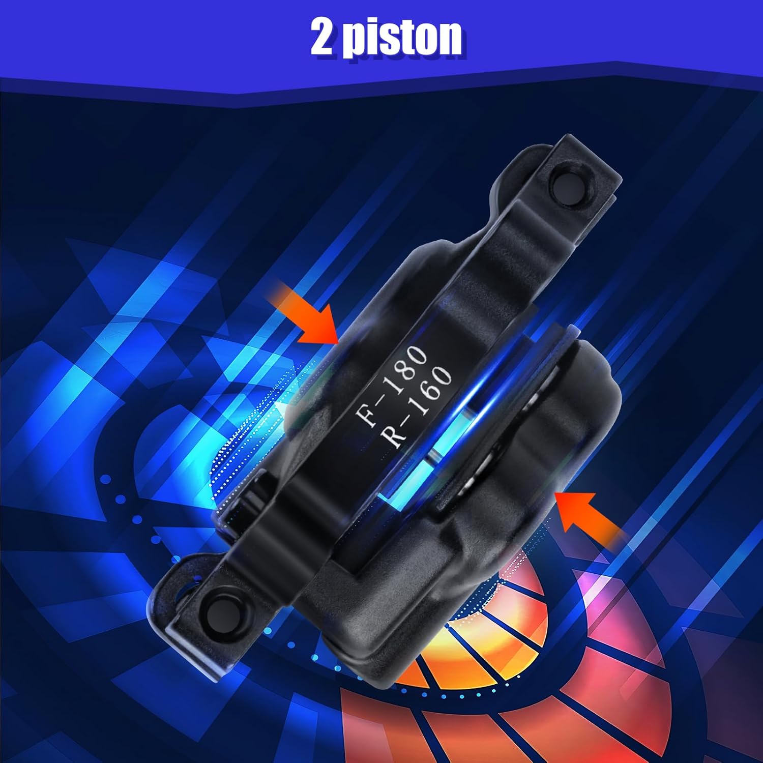 Hydraulic Ebike Disc Brakes Upgrade Set, 2/4 Pistons Pre-Bled Hydraulic Ebike Brake Kit with Hydraulic Bleed kit, Left Front Right Rear, Eletric Power-Off with 2-PIN Waterproof Connectors