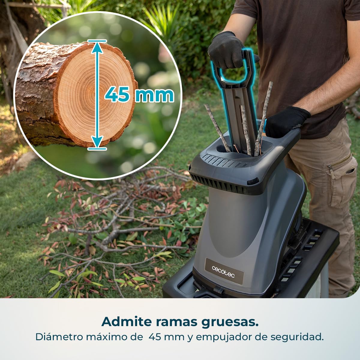 Cecotec Biotrituradora de Jardín BioCrush 3200 Grand