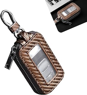 Remote Control Key Fob, Central Visible PVC Portable Key Fob Case, Decorative Pendant for Most Cars (Cooffee)