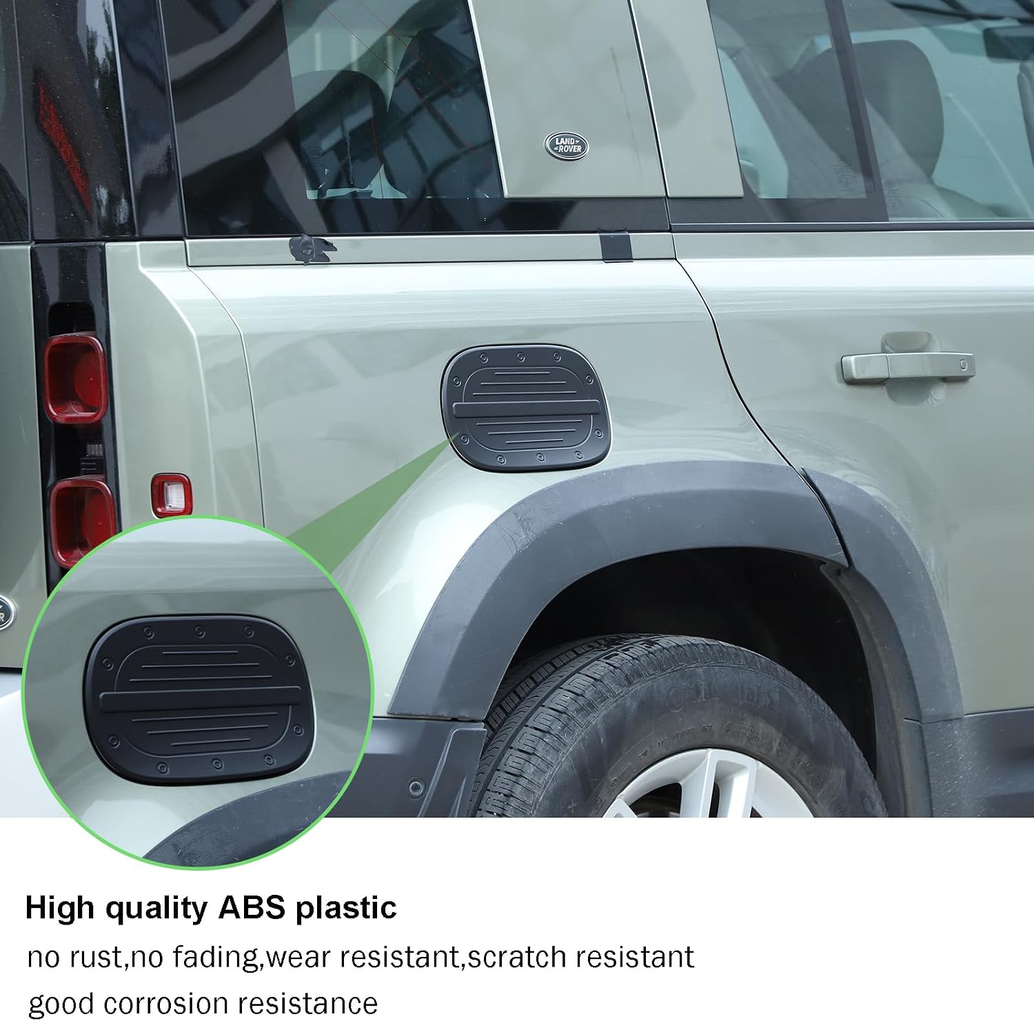 PIUGILH Gas Cap Cover Fuel Door Cover Compatible with 2020 2021 2022 2023 2024 Land Rover Defender, Car Tank Cap Exterior Accessories, 1Pcs (Matte Black)