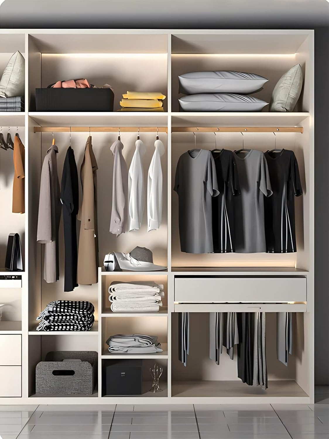 Wooden Oval Closet Rod for Saving Space, Clothing Store Hanging Garment Bar Wall Mounted, Bedroom/Shower Curtain Rod, with Socket Set, 40/60/80/100/120 cm Long/