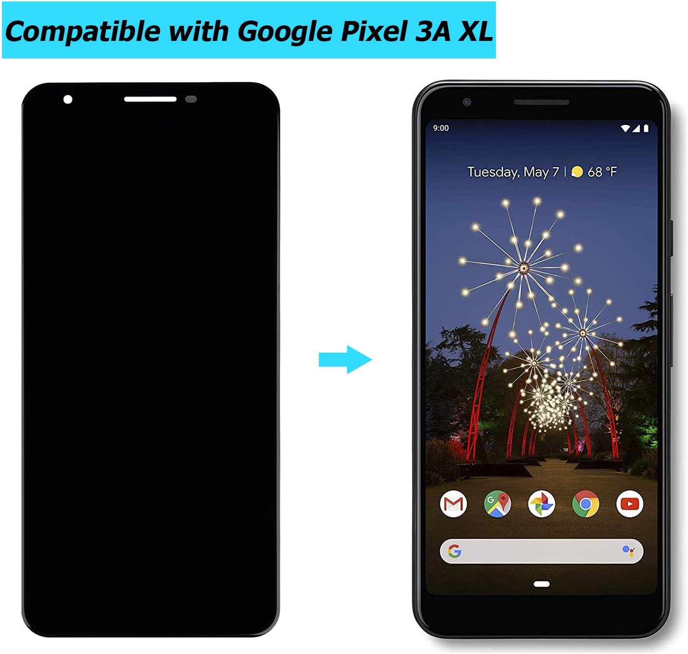 Get Special Price E-YIIVIIL Replacement OLED Display Compatible with Google Pixel 3A XL 6.0 LCD Digitizer Touch Screen Assembly with Toolkit (Black)