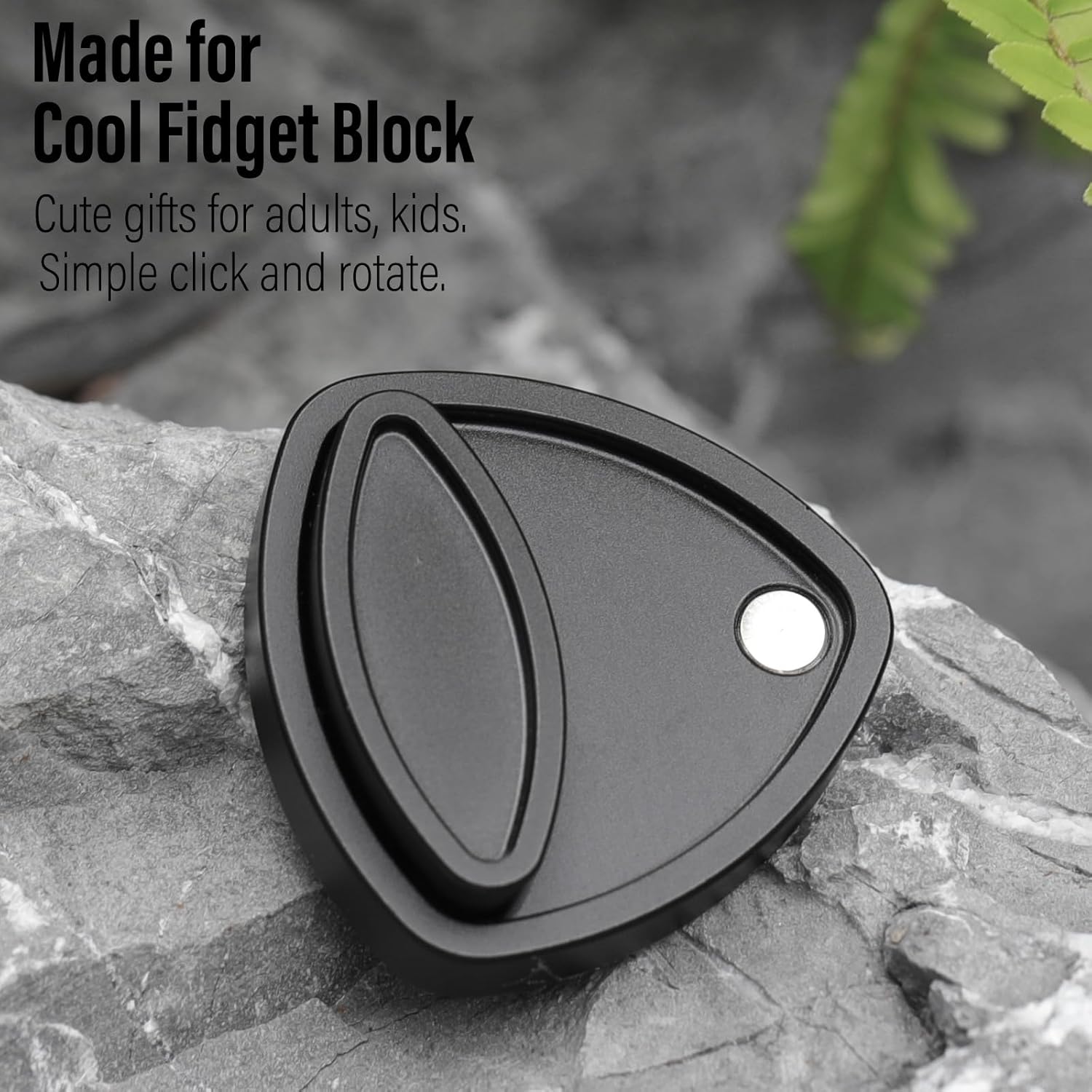 FREELOVE Metal Magnetic Fidget Toys Slider for Adults, Pivot Sliding Magnet Clicker, Compact Triangle Haptic Coin, Quiet Operate for Stress Relief Anxiety (Aluminum Black)