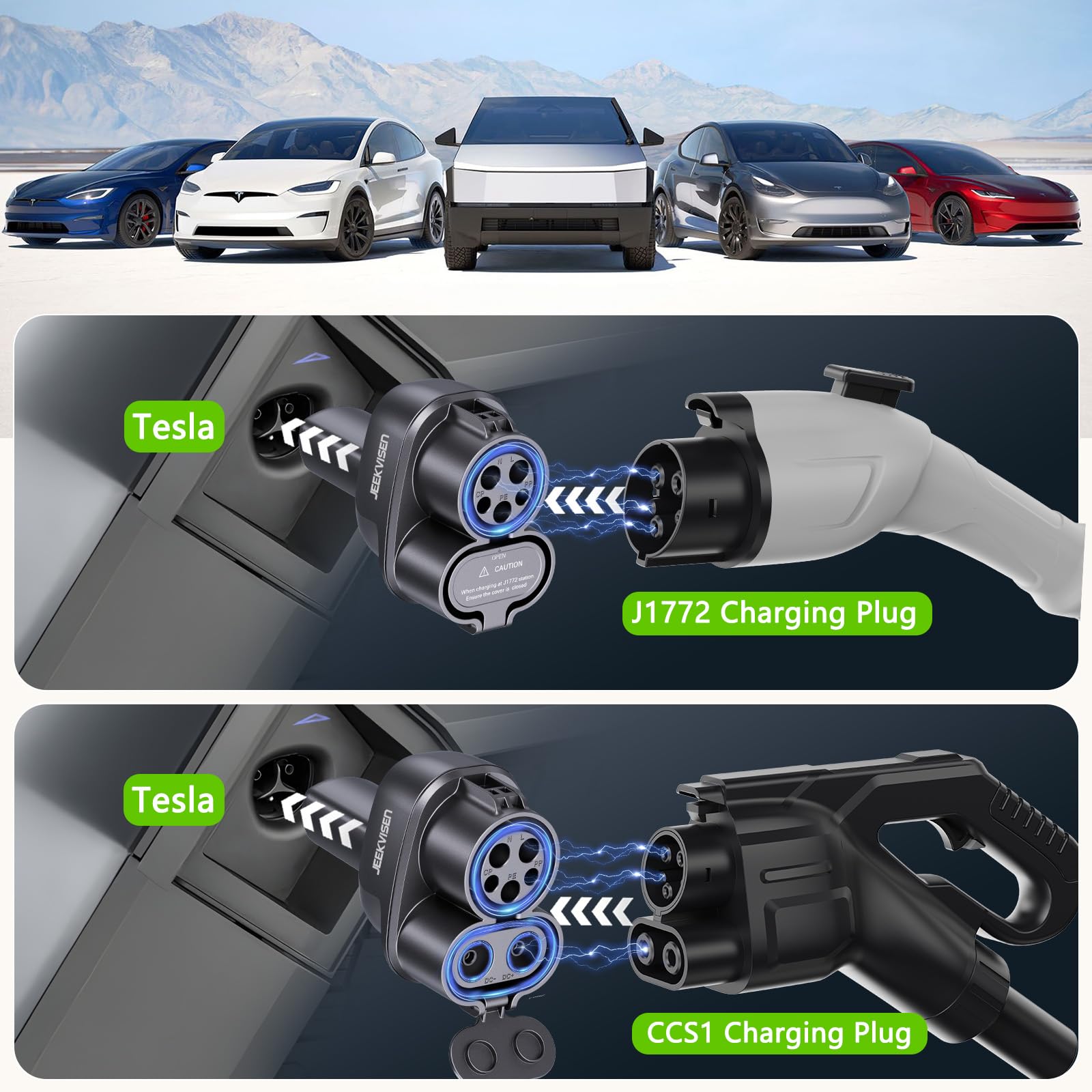 Amazon.com: JEEKVISEN 4-in-1 CCS & J1772 to Tesla Adapter, for