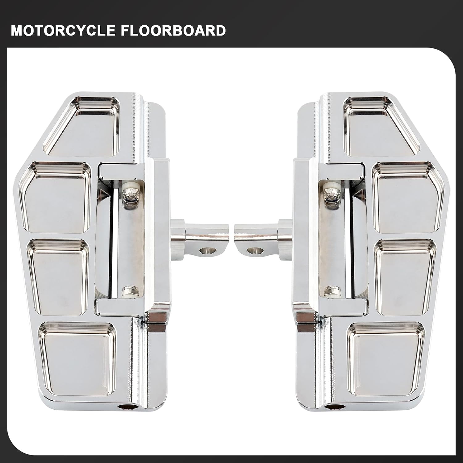Motorcycle Floorboards Hex Folding Foot Pegs Male Mount Footrest for Harley Dyna Street Bob Super Glide Sportster 883 Touring Street Glide Road King Fatboy (Chrome)