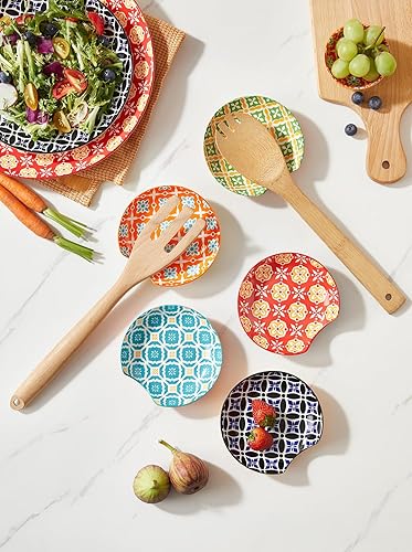 Miniatura 3 de Soporte de cuchara de cerámica, soporte para encimera de cocina, soporte para utensilios para estufa, cucharón, espátula, juego de 6, apto para