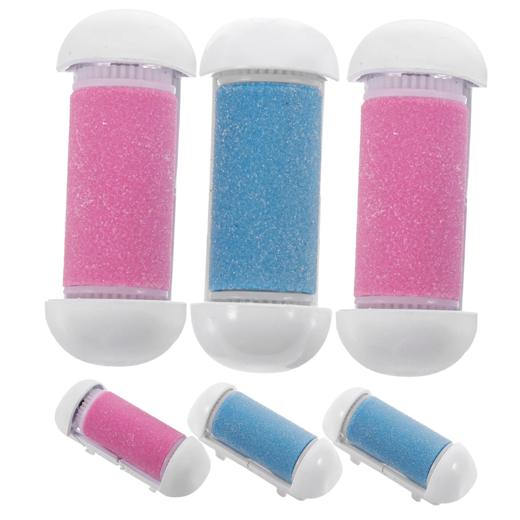 Healvian 30piezas Rodillos De Reemplazo Para Cuidado De Pies Exfoliador De Piel Muerta Compatible Herramienta Eléctrica Resistente Al Agua Rosa y Azul Cada Color
