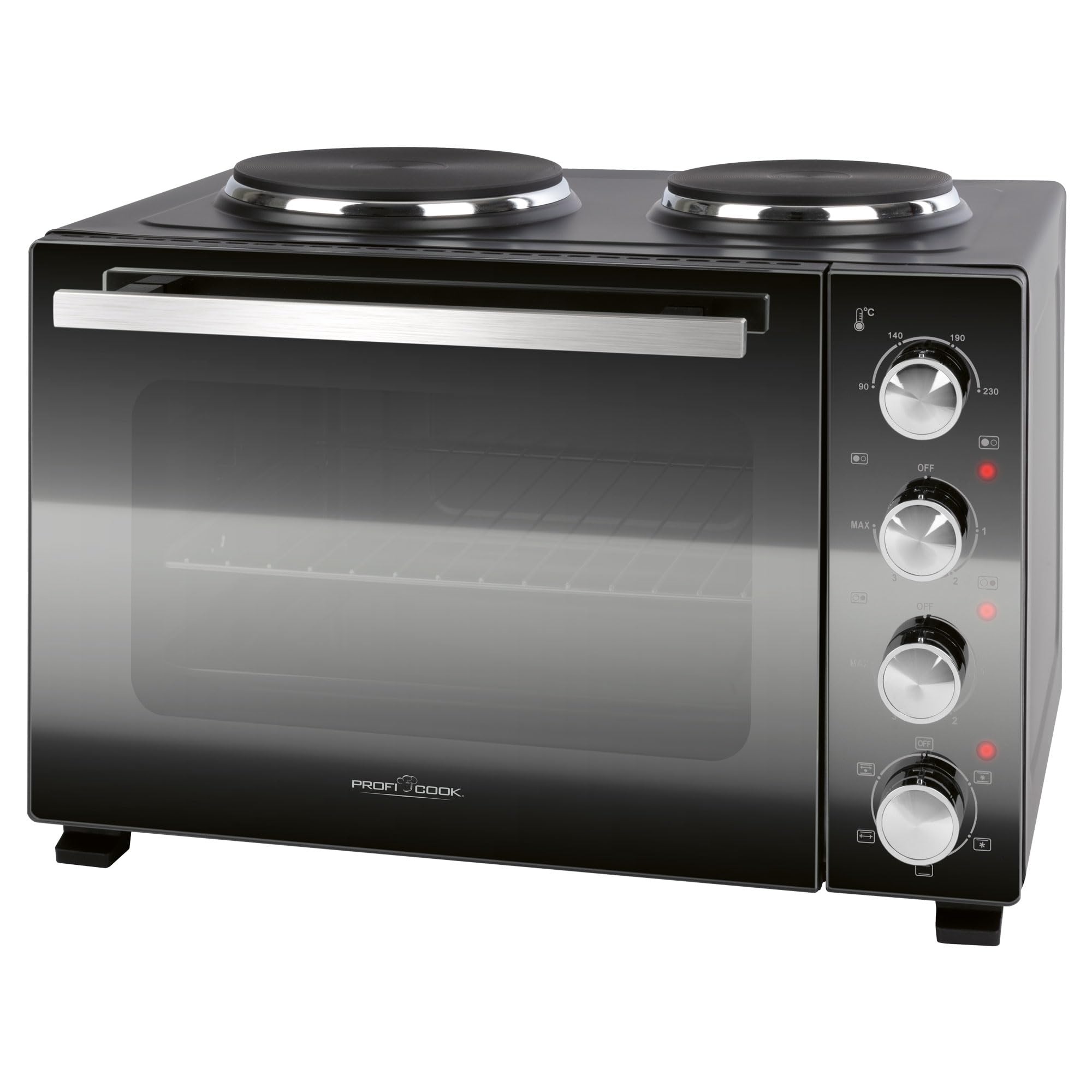Mini-four ProfiCook® 32L avec plaques de cuisson et broche rotative