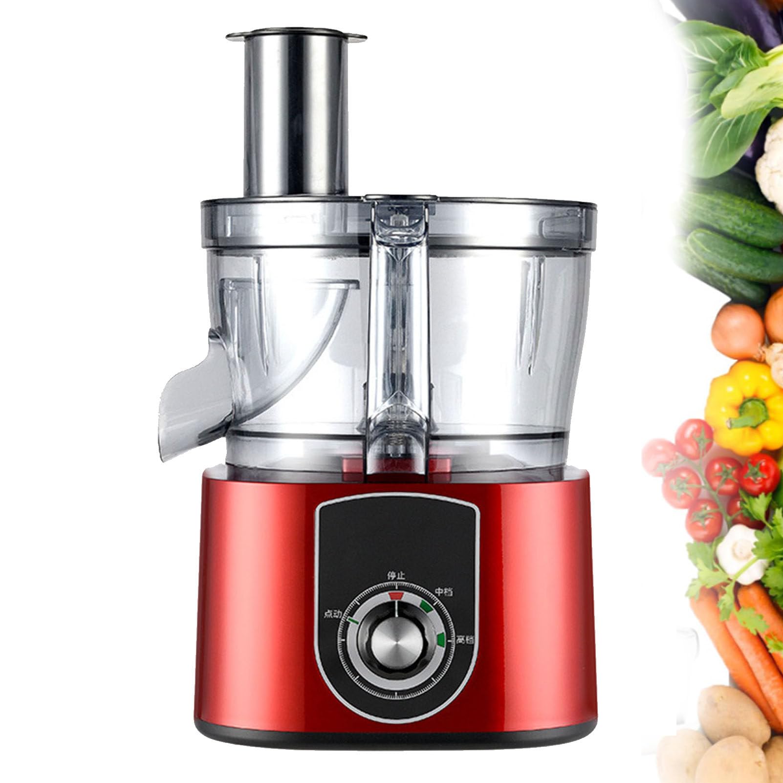 YNIYUJKL Commercial Vegetable Dicer, Adjustable Vegetable Slicer,Electric Vegetable Cutter, Food Processor,For Restaurants, Kitchens,Red