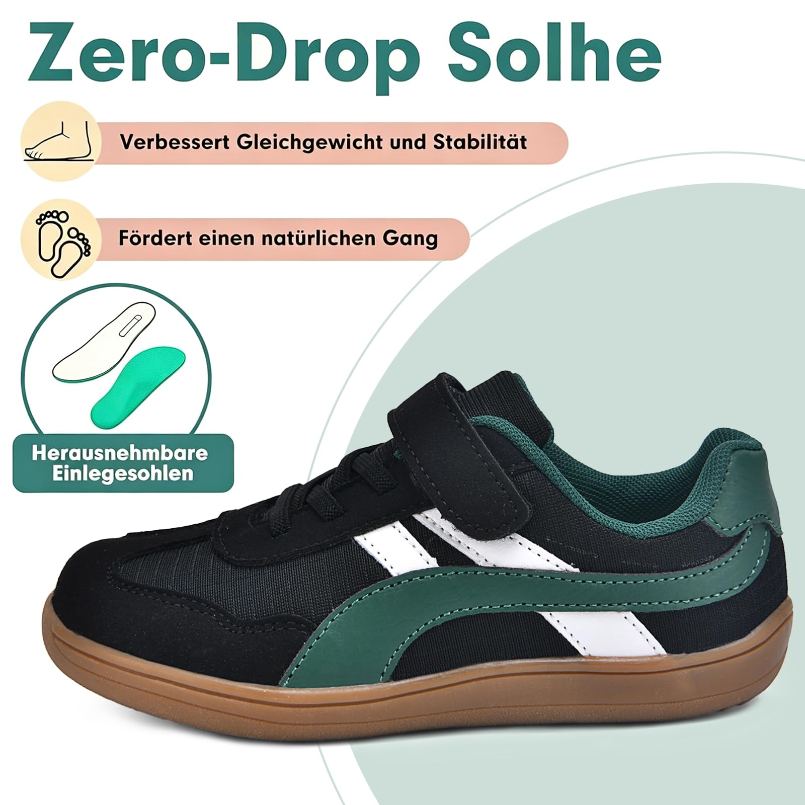 AONETIGER Kinder Barfußschuhe Breite Zehenbox Minimal Sneaker Gr.28-36EU | Leicht Zero Drop Sohle Trail Walking Schuhe | Leicht Atmungsaktive Rutschfeste | Ideal für Spielplatz, Schule, Sport & Alltag
