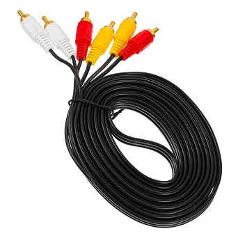 to Stereo Cable Male to Male VCR Extension Cable for Audio Video Connection High Performance Wire with Heads Compatible with DVD and Vcd Players