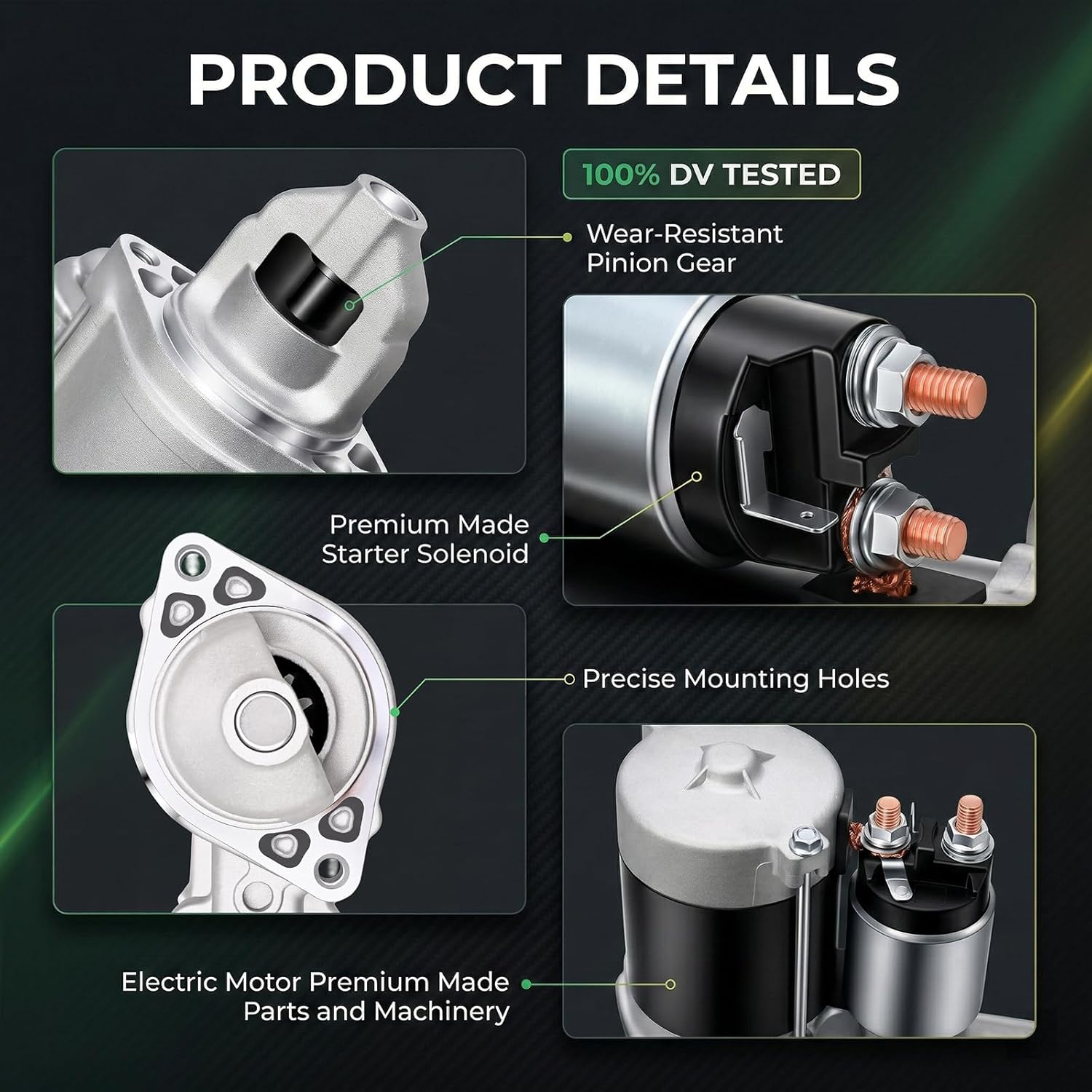 Tutor Auto 19169N Starter Motor New Replacement for Kawasaki FX730V FX691V FX651V, John Deere 636M 648R 652R 661R Z445 Z465 and More, OE#: 21163-0754/0756 /7023 428000-6600/6601 211637023 41052301