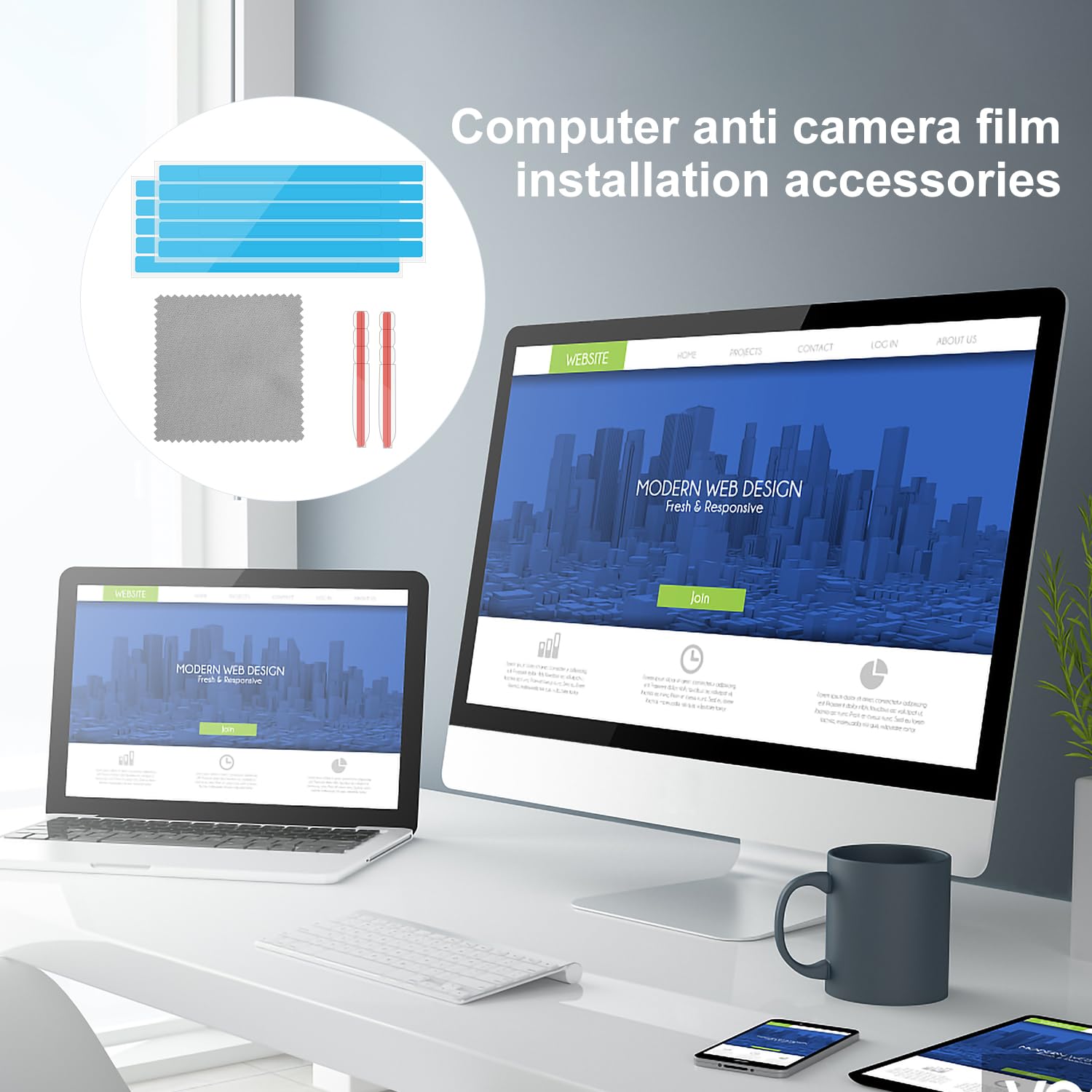 5 Sets Bandes Adhésives Amovibles Pour Filtre De Confidentialité – Onglets Et Rubans De Rechange Pour Écran PC Et Ordinateur Portable