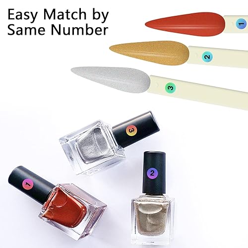 Miniatura 2 de 100 barras de muestra de uñas con calcomanías de números, puntas de estilete para exhibición de color de uñas, palos de práctica de esmalte de uñas