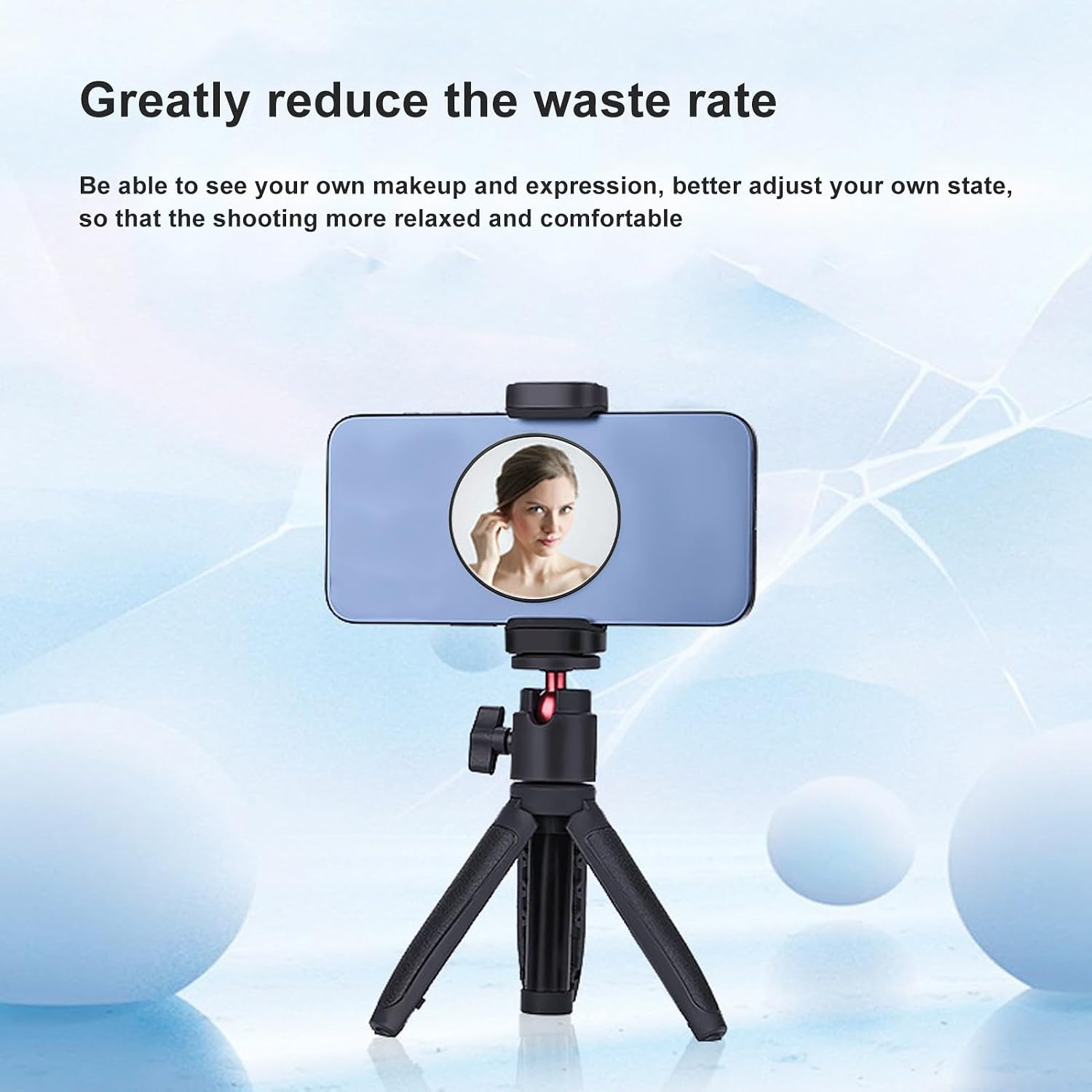 Gugxiom Magnetic Phone Makeup Mirror, 2.28 inch Magnetic Selfie Mirror for Back Camera, Slim Cell Phone Convex Mirror for Smartphone (Black)
