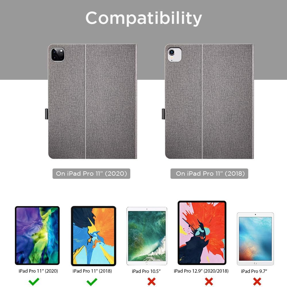 ESR Urban Premium Folio Case for iPad Pro 11 2020 & 2018 [Supports Pencil 2 Wireless Charging] Book Cover Design, Multi-Angle Viewing Stand, Auto Sleep/Wake for iPad 11", Twilight