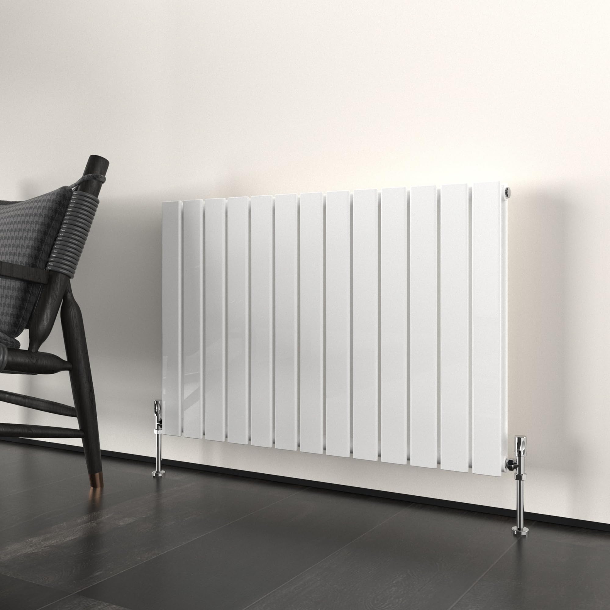 T&K 600x884mm Horizontal Radiator White Flat Panel Radiator Double Panel Designer Radiator Modern Central Heating Rads