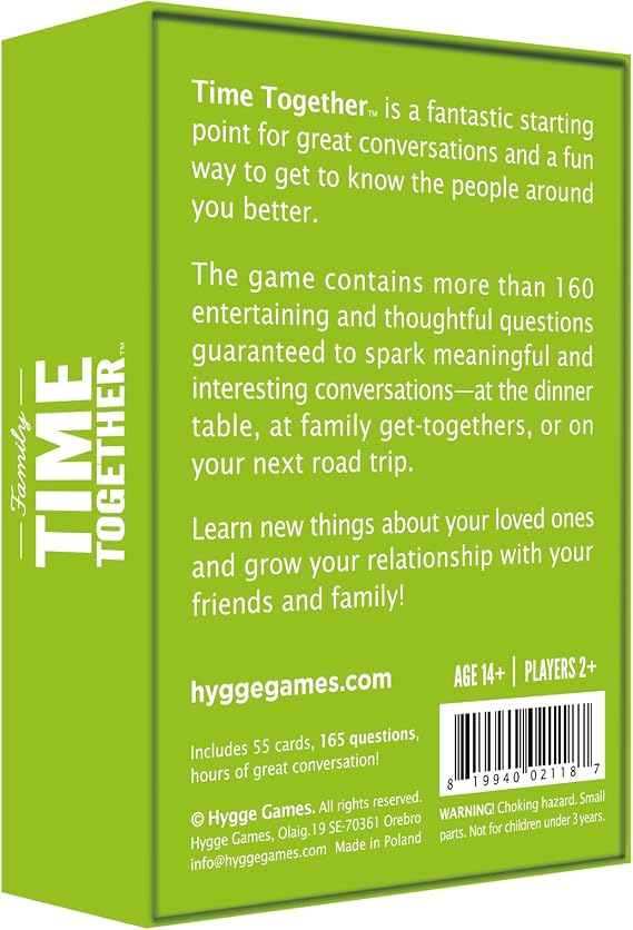 Hygge Games Time Together Family Game Fun Conversation Starters Card Game for Families,