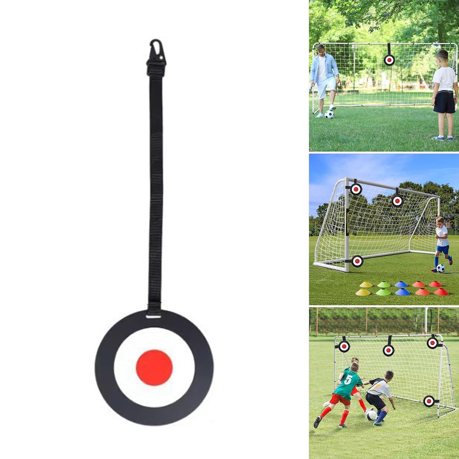 Disque Cible D'Entraînement Football Réglable - Lot De 4 Cibles Multicolores Pour Précision Des Tirs Et Entraînement Portable