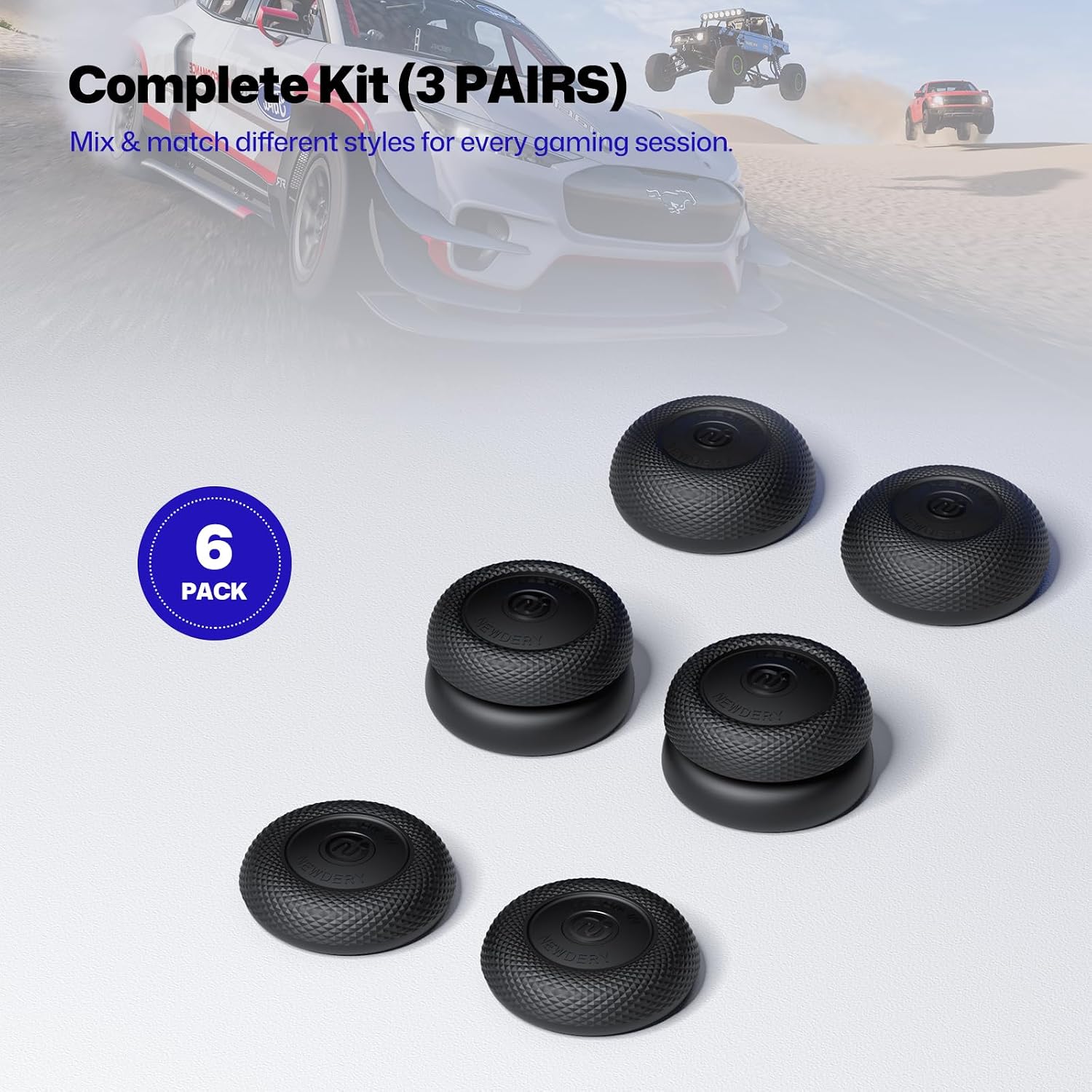 NEWDERY LIFE Thumb Grips for PS5/PS4/Switch Pro Controllers, Black, 6-Pack 9 71tkOVhX2vL. AC SL1500